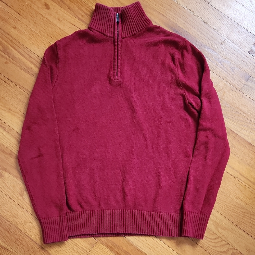 GAP Men's Classic Red 1/4 Zip-Up Sweater Size Medium